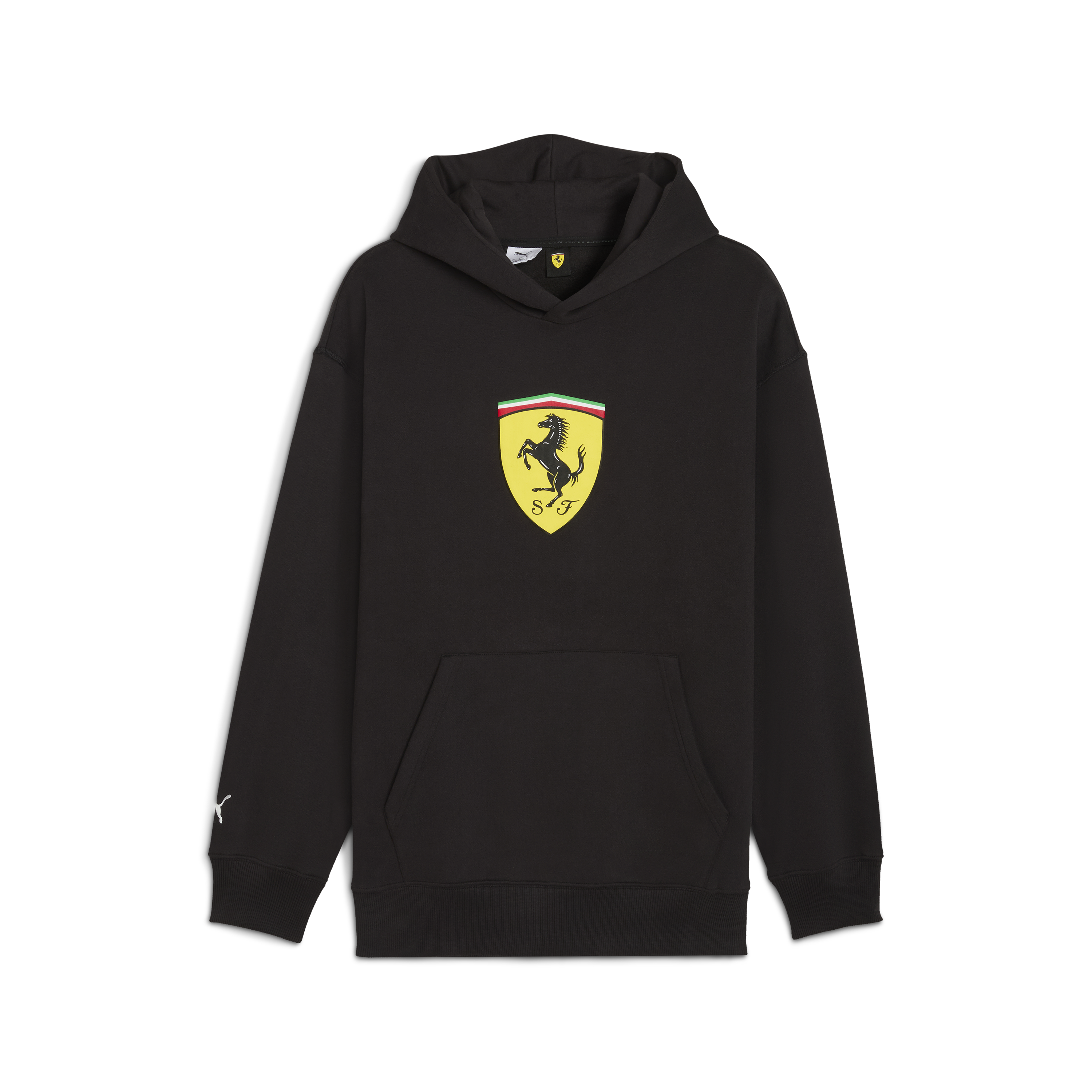 Sudadera con capucha de Ferrari, Puma, ropa deportiva, logo de escudo, negro 🔥