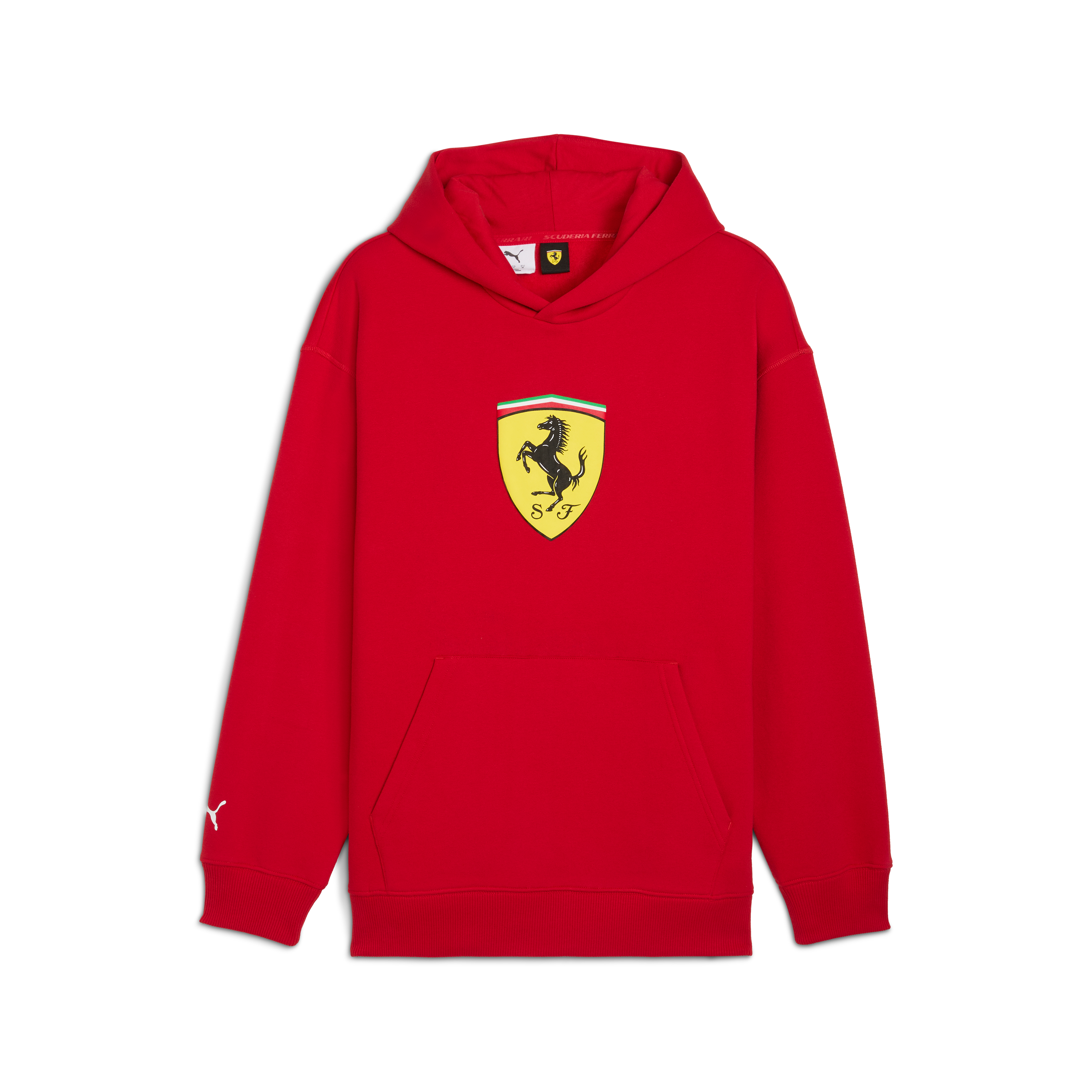 Sudadera con capucha Ferrari, Puma, ropa deportiva, logo de escudo, rojo 🔥