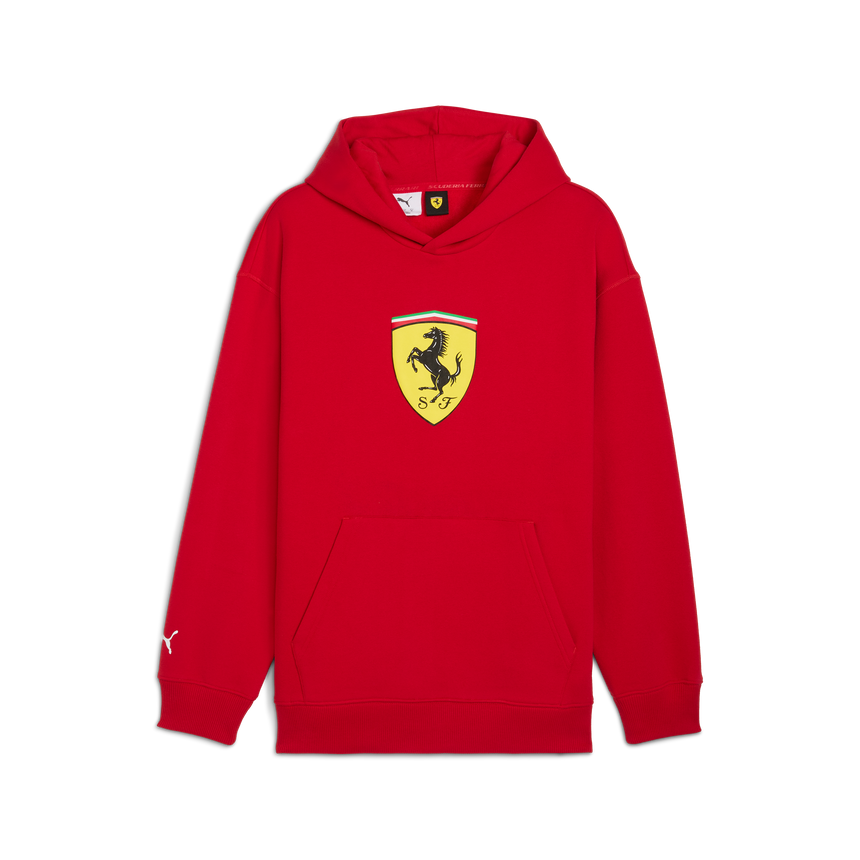 Sudadera con capucha Ferrari, Puma, ropa deportiva, logo de escudo, rojo 🔥