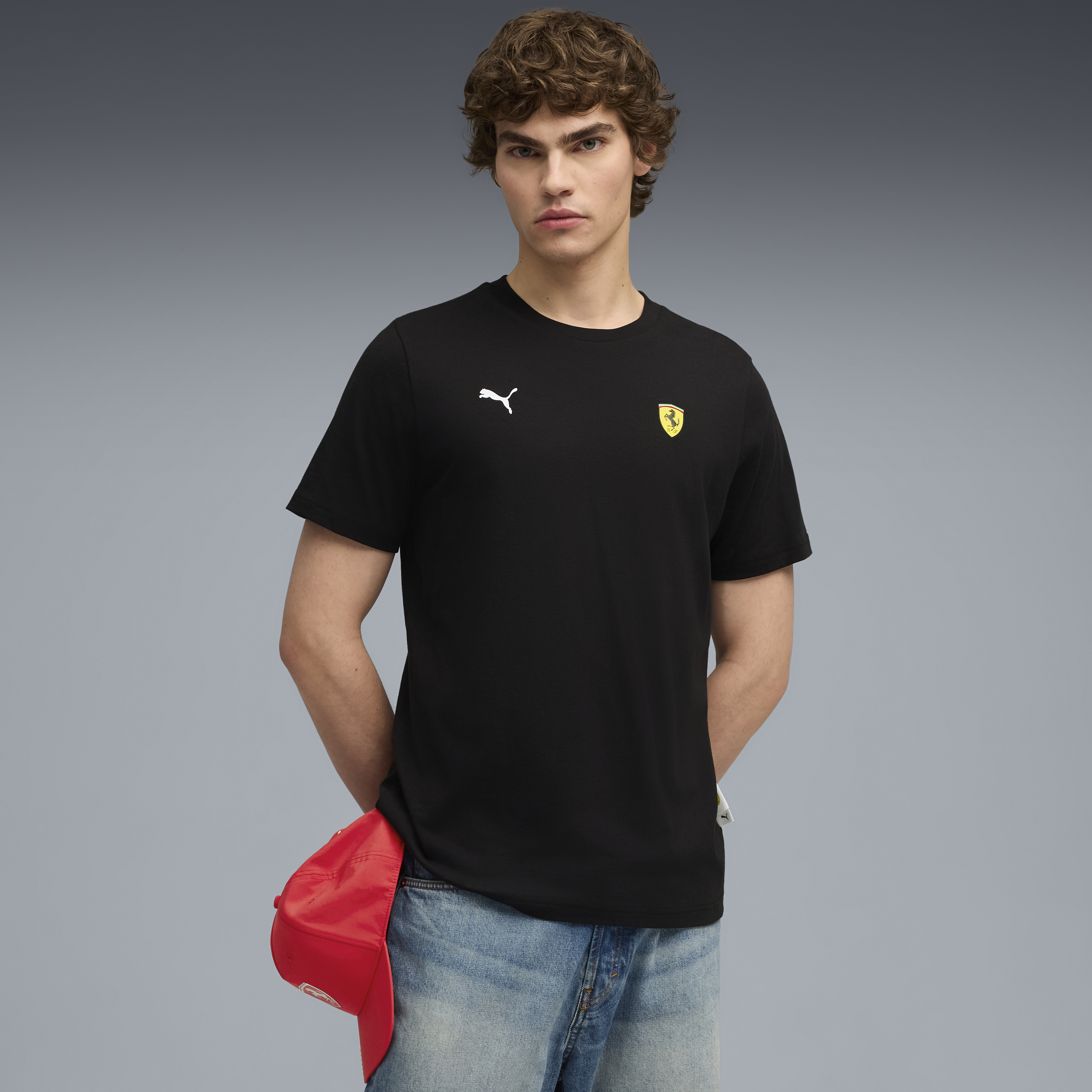 Camiseta gráfica de Ferrari, Puma, negra 🔥