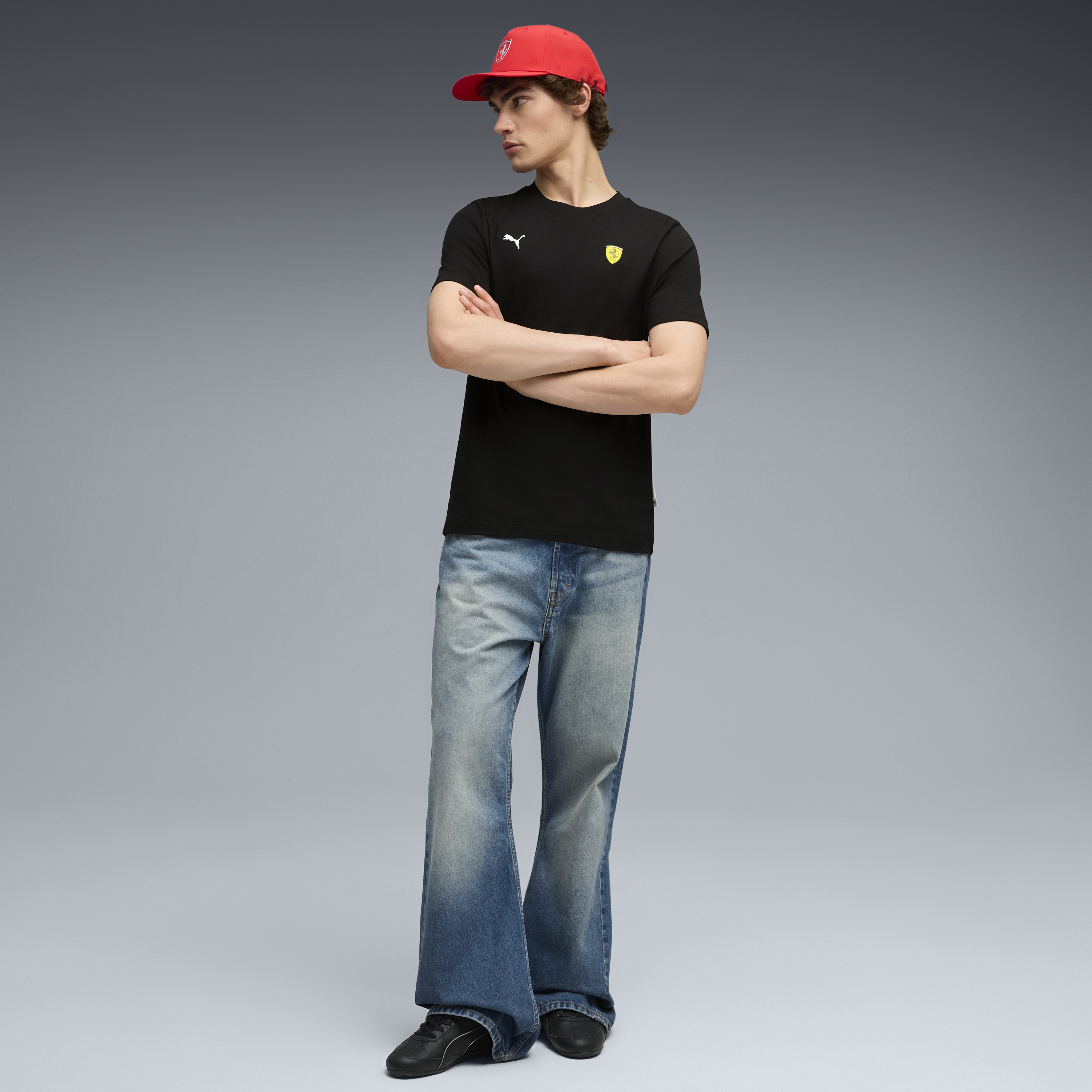 Camiseta gráfica de Ferrari, Puma, negra 🔥