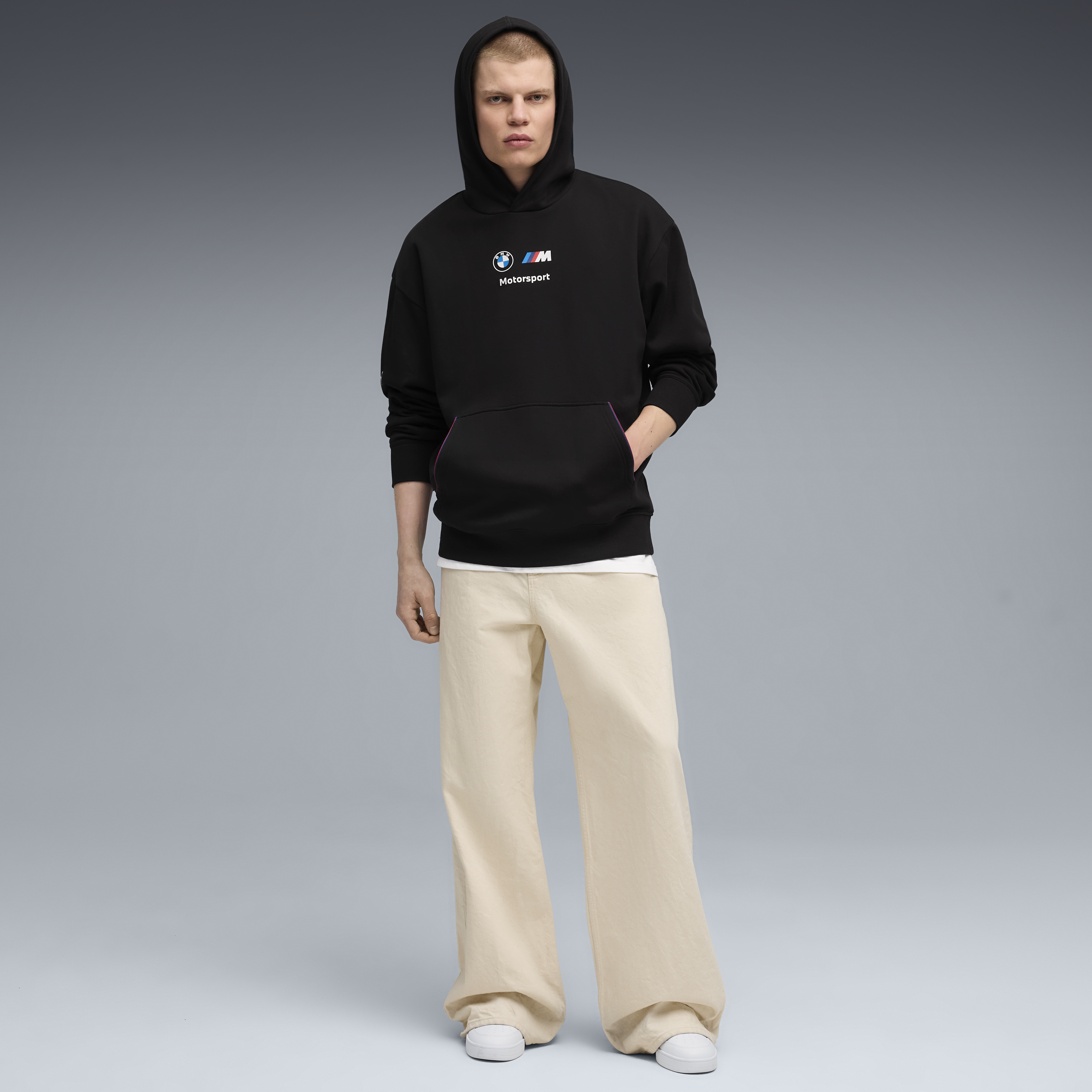 Sudadera con capucha de forro polar BMW, Puma, MMS, essential+, negra 🔥