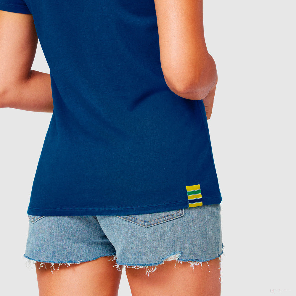 Camiseta de Mujer, Ayrton Senna Logo, Azul, 2021 - FansBRANDS®