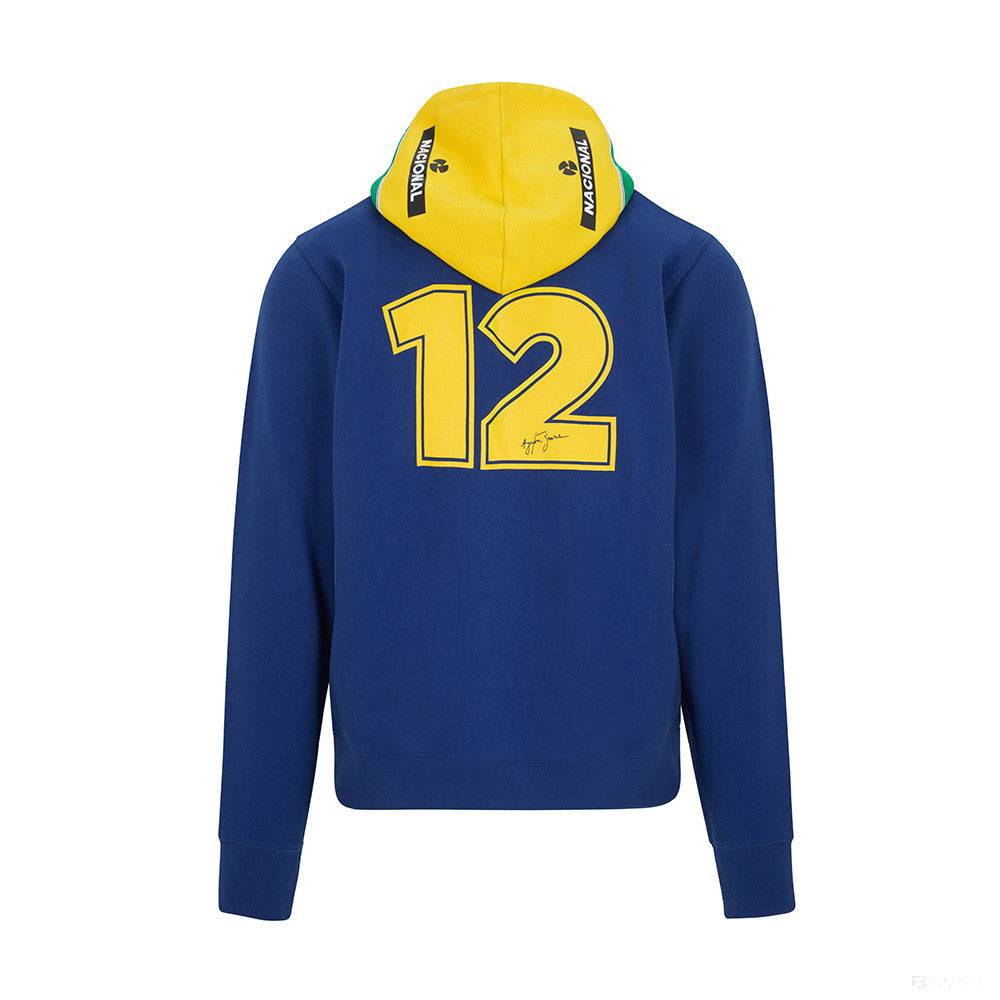 Sudadera Hombre, Ayrton Senna Stripe, Azul, 2021 - FansBRANDS®