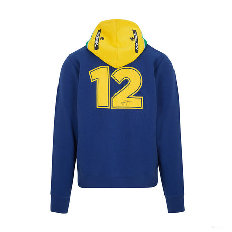 Sudadera Hombre, Ayrton Senna Stripe, Azul, 2021 - FansBRANDS®