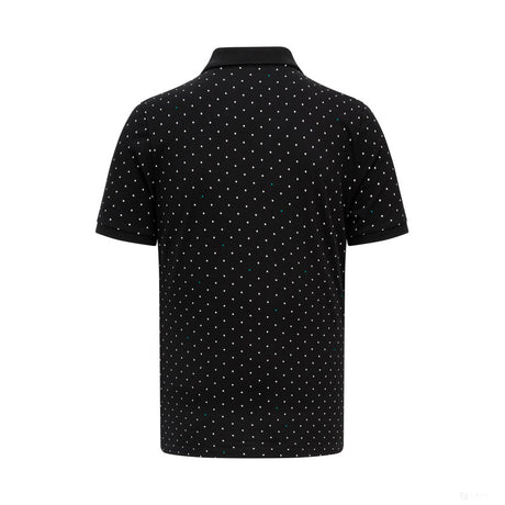 Mercedes, Camiseta de cuello a lunares para hombre, Negra - FansBRANDS®
