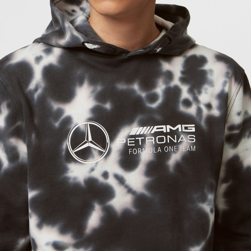 Sudadera con capucha Mercedes Tie Dye, Gris - FansBRANDS®