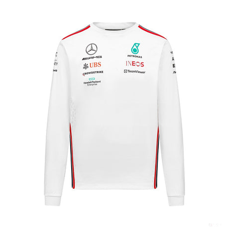Mercedes Team, Camiseta Driver de manga larga para hombre, blanca, 2023 - FansBRANDS®