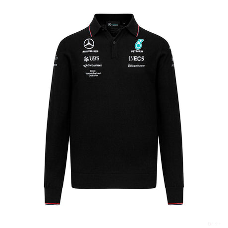 Equipo Mercedes, camiseta de punto de manga larga, negra, 2023 - FansBRANDS®