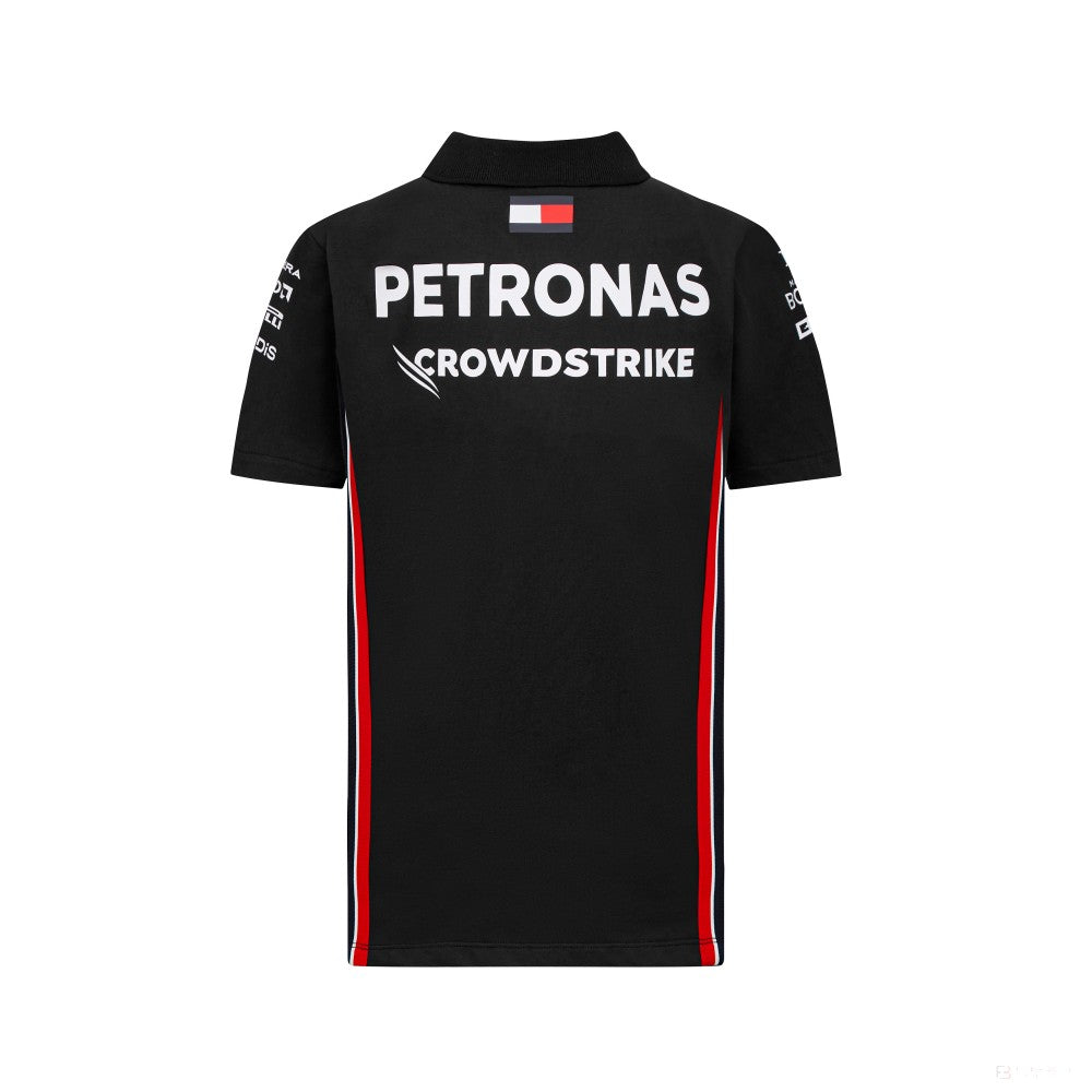 Equipo Mercedes, Camiseta con cuello para niños, negra, 2023 - FansBRANDS®