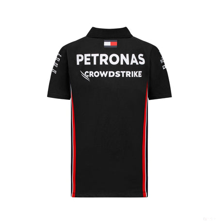 Equipo Mercedes, Camiseta con cuello para niños, negra, 2023 - FansBRANDS®