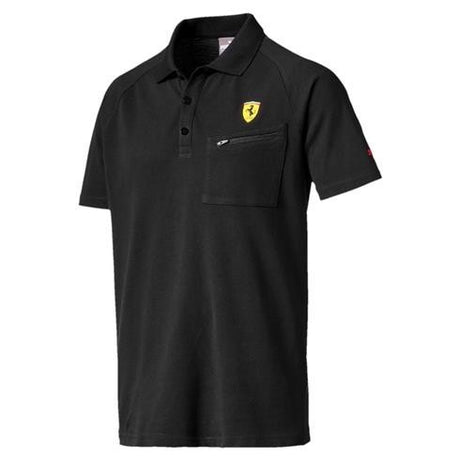 Camiseta de hombre con cuello, Puma, Ferrari shield, Hombre, Negro, 2017 - FansBRANDS®