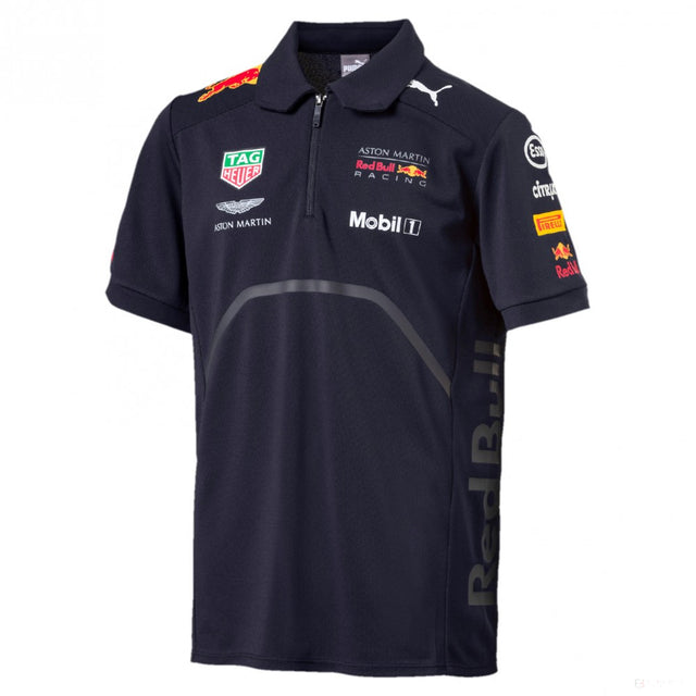 Camiseta infantil con cuello, Red Bull Team, Azul, 2018 - FansBRANDS®