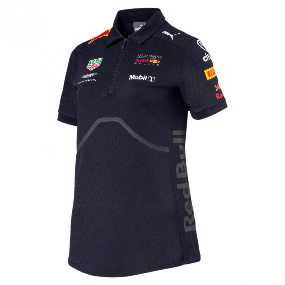 Camiseta de mujer con cuello, Red Bull Team, Azul, 2018 - FansBRANDS®
