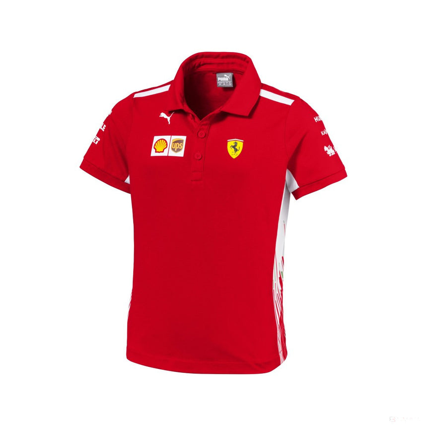 Camiseta infantil con cuello, Ferrari, Rojo, 2018 - FansBRANDS®