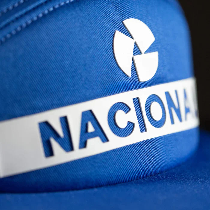 gorra Ayrton Senna, Nacional, original 1984, con estuche rígido de tela, azul
