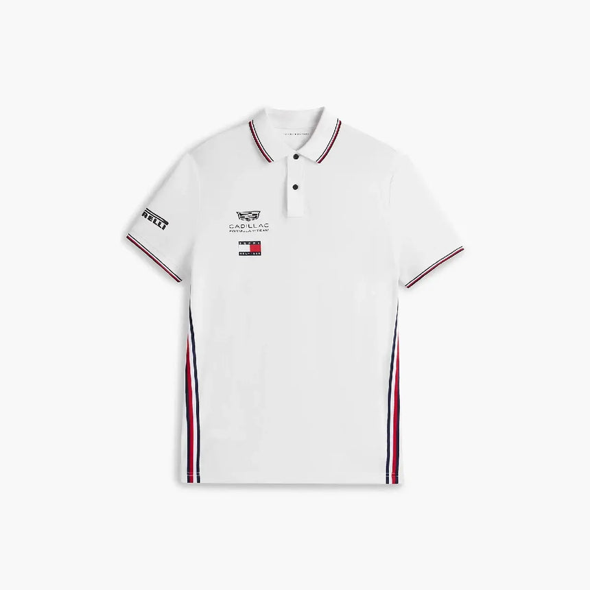 Cadillac F1 polo, equipo, Tommy Hilfiger, blanco, 2026