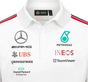 Weißes Mercedes-Team-Trikot 2023 für Herren