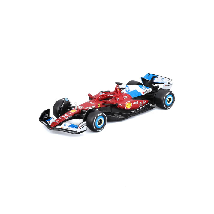 Ferrari coche de modelo, SF25, bburago, #16 Charles Leclerc, Miami, rojo
