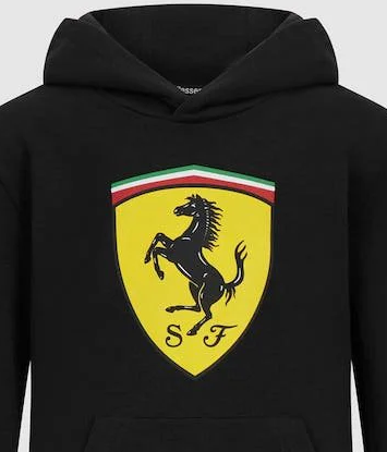 Ferrari hoodie, shield, black
