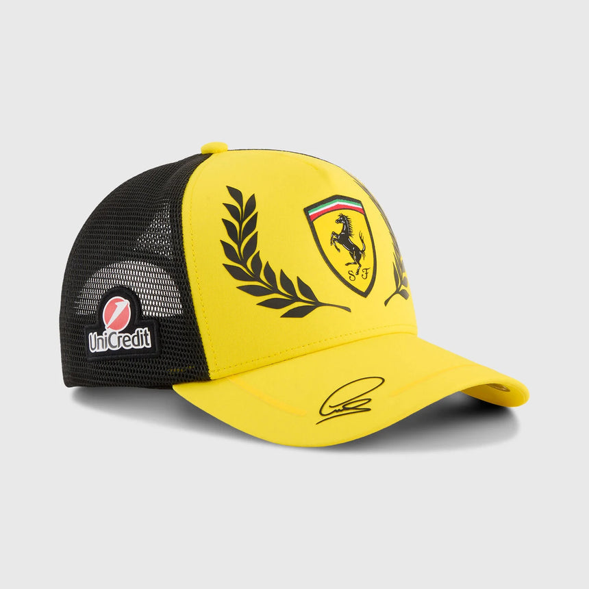 Gorra Ferrari, Lewis Hamilton, trucker, Edición Especial Silverstone, Puma, Amarillo, 2026