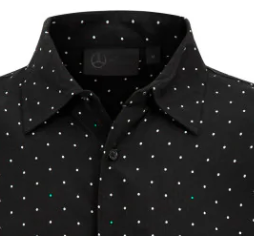Mercedes, Herren Polka Dot Shirt, Schwarz