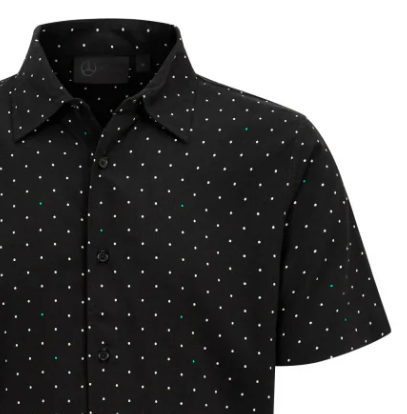 Mercedes, Herren Polka Dot Shirt, Schwarz