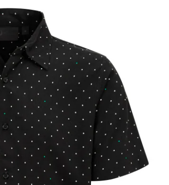 Mercedes, Herren Polka Dot Shirt, Schwarz