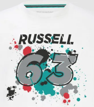 2022, White, GEORGE #63, Mercedes George Russell Shirt
