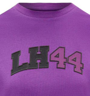 Mercedes Lewis Hamilton, Camiseta con logo, Mujer, Morado