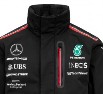 Mercedes Team, Herren Regenmantel, Schwarz, 2023