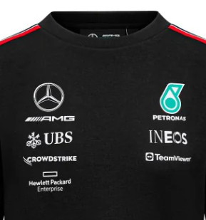 Mercedes Team, Langarm, Damen, schwarz, 2023