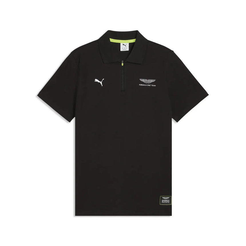 Polo Aston Martin, Jacquard, corte normal, Puma, negro