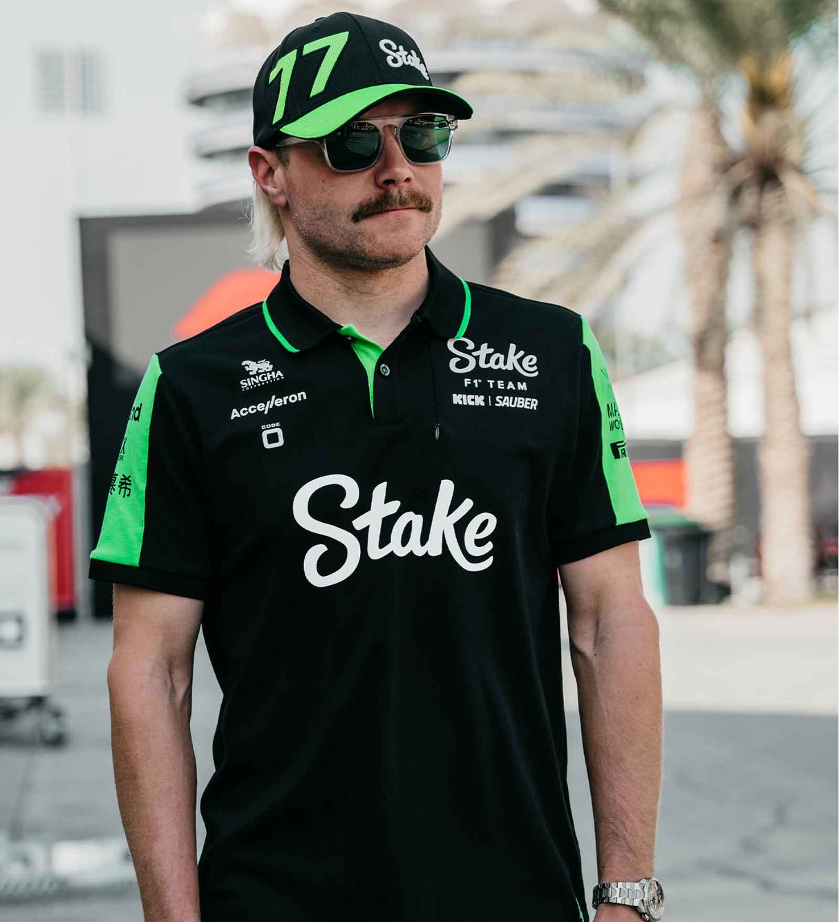 Kick Sauber polo, CODE ZERO, team, race, black, 2024