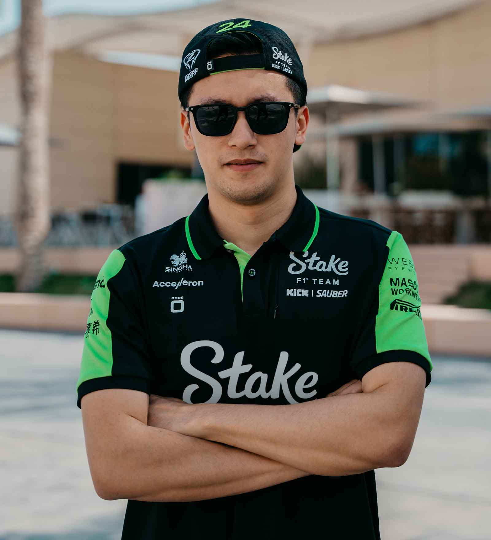 Kick Sauber polo, CODE ZERO, team, race, black, 2024