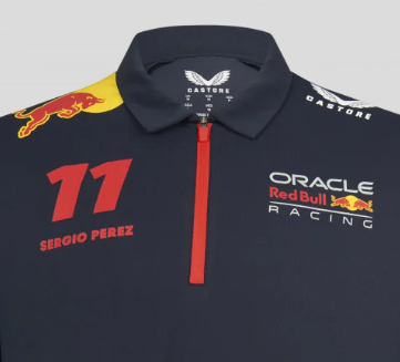 Red Bull Racing Collared T-Shirt, Sergio Pérez, Blue, 2023
