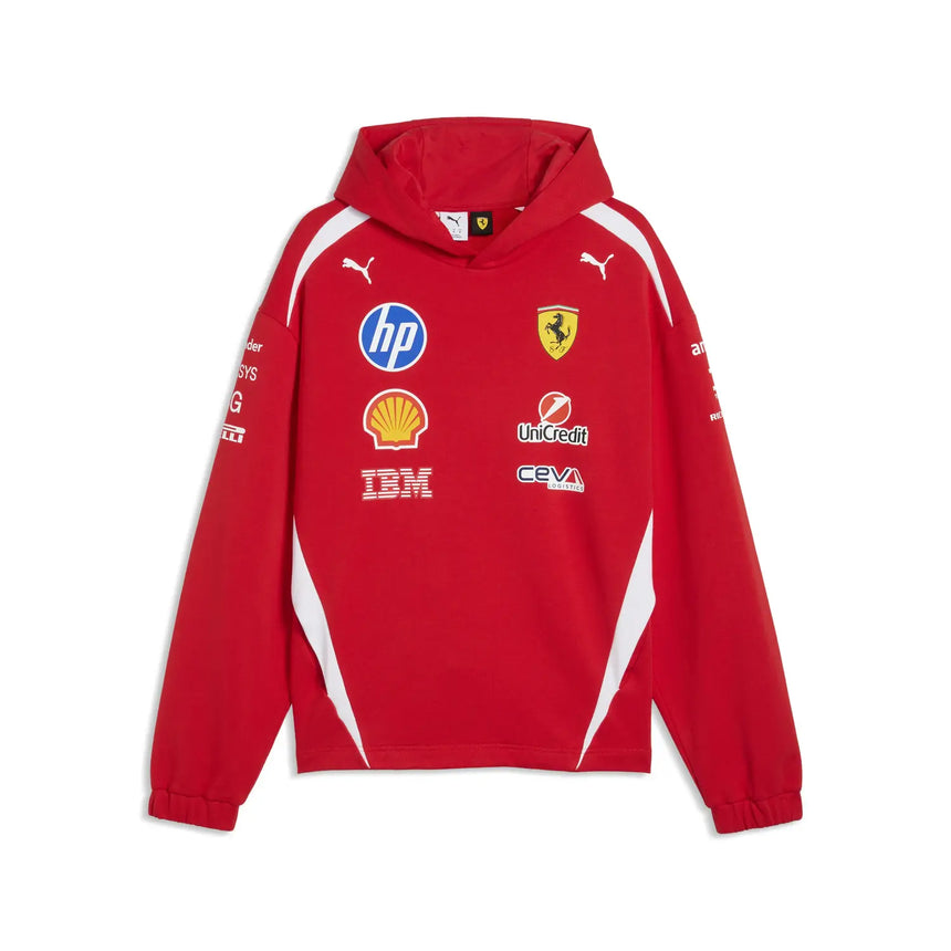 Sudadera con capucha Ferrari, equipo, pilotos auténtica, roja, 2026