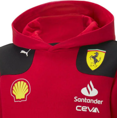 Sudadera con capucha Ferrari, Puma, equipo, niño, rojo, 2023