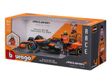 coche modelo McLaren, bburago, Lando Norris, 1:24, #4, MCL38, con piloto