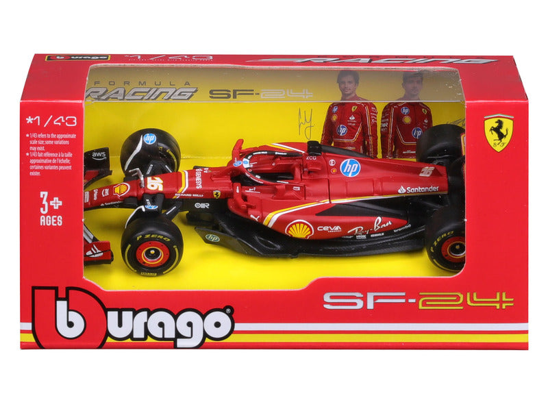 Coche modelo Ferrari, Charles Leclerc, SF-24, bburago, rojo 🔥