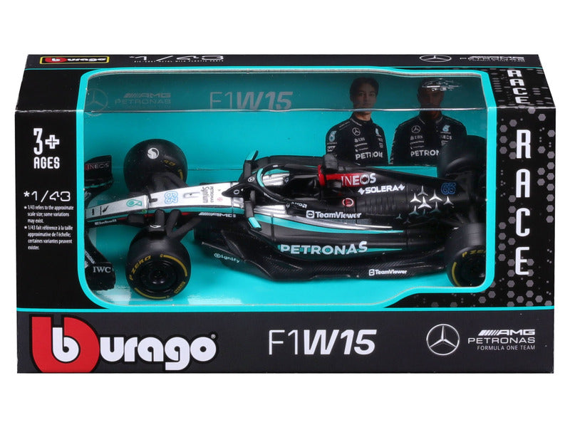 Mercedes coche a escala, bburago, George Russell, #63, 1:43, F1W15