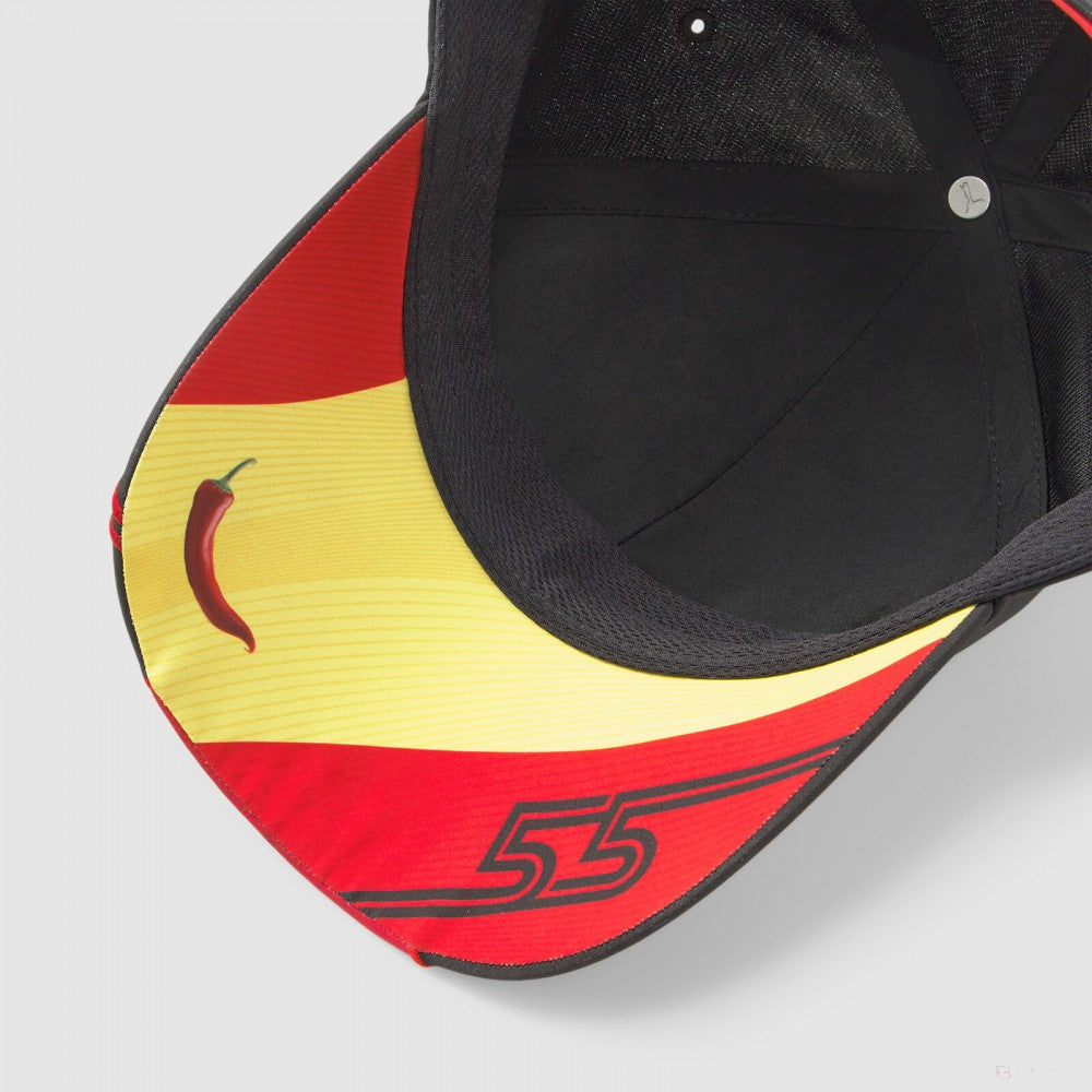 Gorra de béisbol Ferrari Sainz, Jr. Rosso Corsa-PUMA Negro