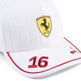 Ferrari, Charles Leclerc, gorra de béisbol, blanca