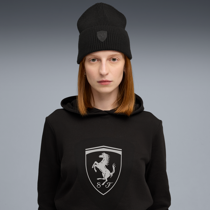Gorro Ferrari Pro, Puma, de copa media, negro