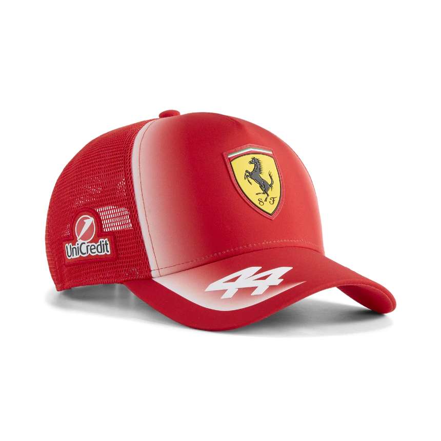 Gorra trucker Ferrari, equipo, Lewis Hamilton, Puma, roja