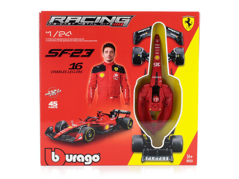 maqueta de Ferrari, bburago, 1:24, Charles Leclerc, #16, SF-23
