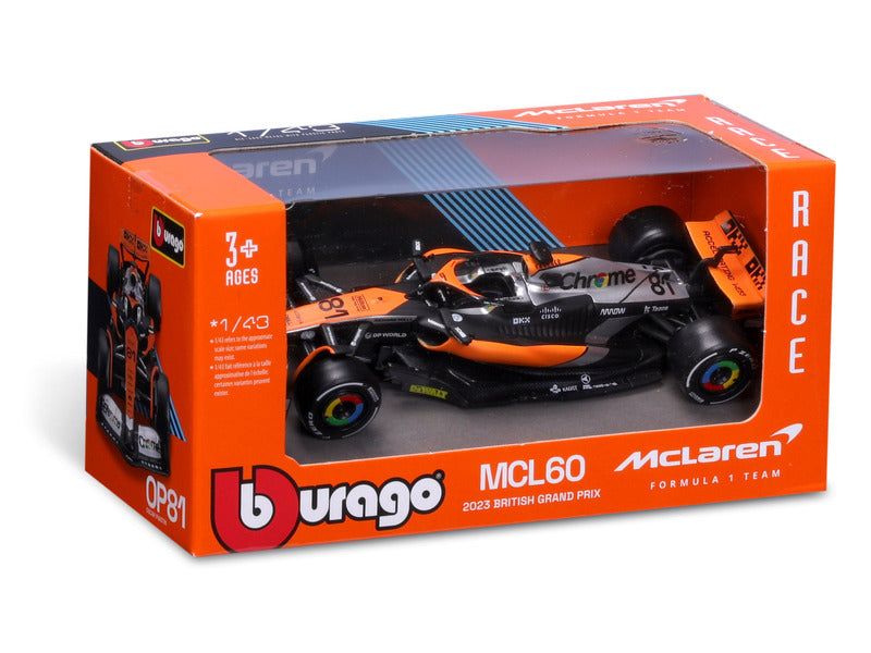 McLaren MCL60 modelo de coche, bburago, 1:43, Oscar Piastri Nº 81, 2023