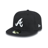 Gorra de los Bravos de Atlanta, New Era, 39THIRTY, básica, negra