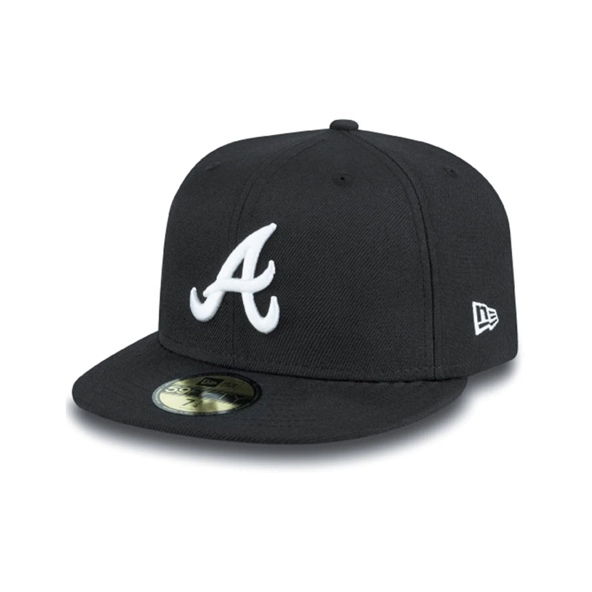 Gorra de los Bravos de Atlanta, New Era, 39THIRTY, básica, negra
