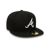 Gorra de los Bravos de Atlanta, New Era, 39THIRTY, básica, negra